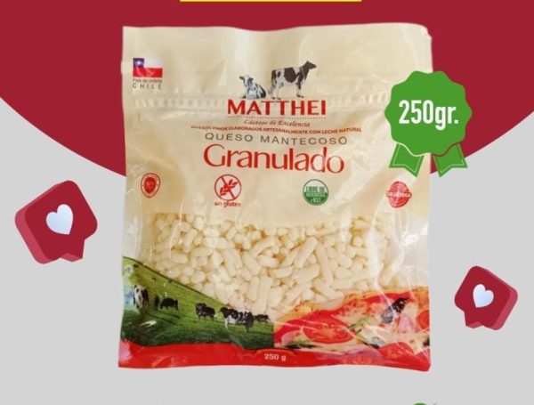 Queso mantecoso Matthei Granulado (250 g) Sin Lactosa